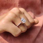 Cushion Cut Engagement Ring With Hidden Halo Setting