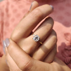 Cushion Old Mine Cut Solitaire Engagement Ring