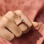 Cushion Old Mine Cut Solitaire Engagement Ring