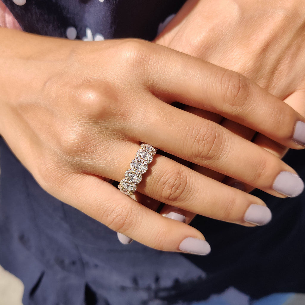 Oval Wedding Band With Halo Style