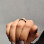 Black Baguette And Round Wedding Band In Full Eternity Style