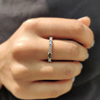 Black Baguette And Round Wedding Band In Full Eternity Style