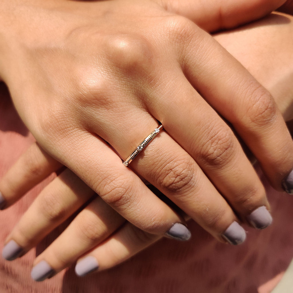 Round Wedding Band With Milgrain Setting