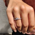 Tiara Wedding Band With Marquise and Round Moissanite