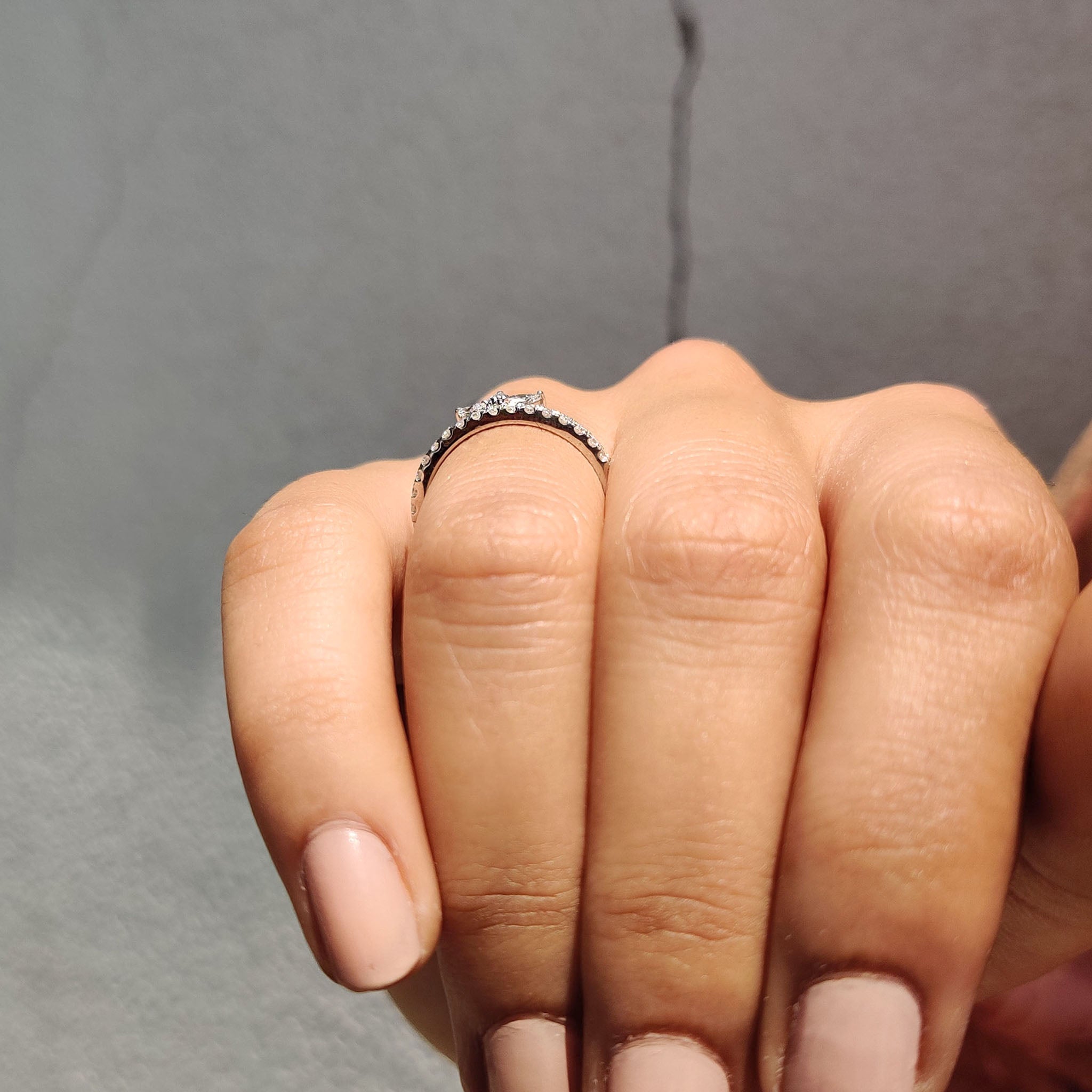 Tiara Wedding Band With Marquise and Round Moissanite