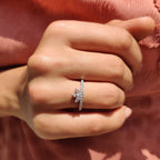 Tiara Wedding Band With Marquise and Round Moissanite