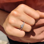 Tiara Wedding Band With Marquise and Round Moissanite