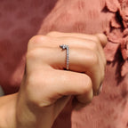 Tiara Wedding Band With Marquise and Round Moissanite