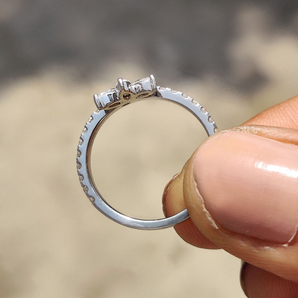 Tiara Wedding Band With Marquise and Round Moissanite