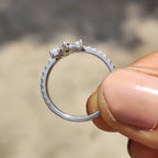 Tiara Wedding Band With Marquise and Round Moissanite