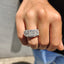Radiant Cut Wedding Band In Three Row Pave Setting