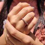 Round Old European Cut Band In 3/4 Eternity Style