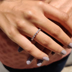 Round Old European Cut Band In 3/4 Eternity Style