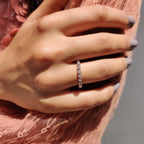 Round Old European Cut Band In 3/4 Eternity Style