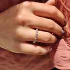 Round Old European Cut Band In 3/4 Eternity Style