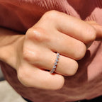 Round Old European Cut Band In 3/4 Eternity Style