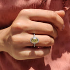 Yellow Oval Cut Engagement Ring With Pave Setting