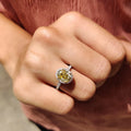 Yellow Oval Cut Engagement Ring With Pave Setting
