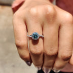 Twisted Ring - Round Halo Diamond Style