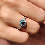 Twisted Ring - Round Halo Diamond Style
