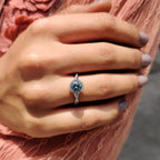 Twisted Ring - Round Halo Diamond Style
