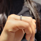 Moissanite 7 Stone Round Rose Cut Ring