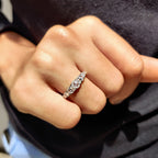 Moissanite 7 Stone Round Rose Cut Ring
