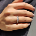 Moissanite 7 Stone Round Rose Cut Ring