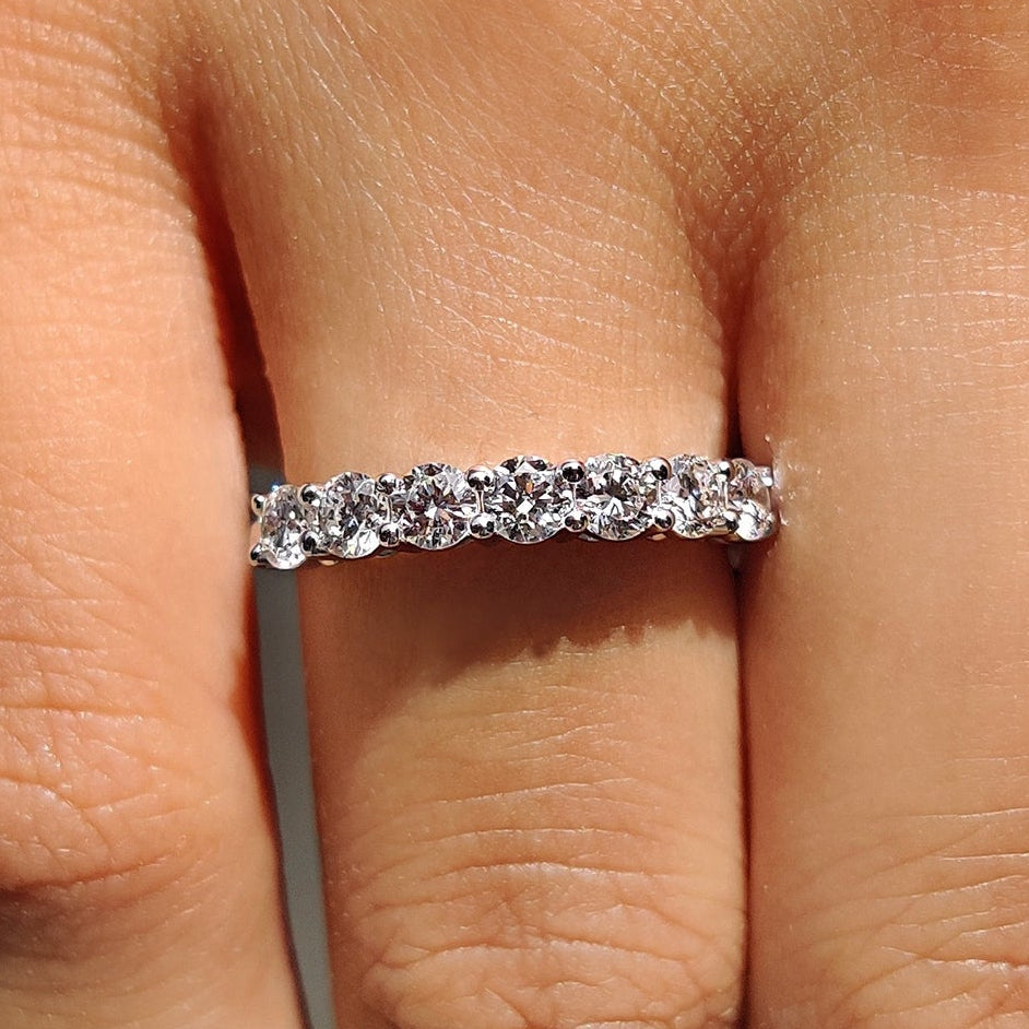 Half Eternity Round Moissanite Wedding Band