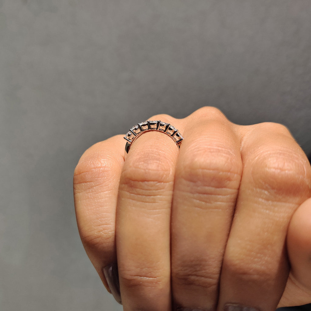 Half Eternity Round Moissanite Wedding Band