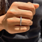 Half Eternity Round Moissanite Wedding Band