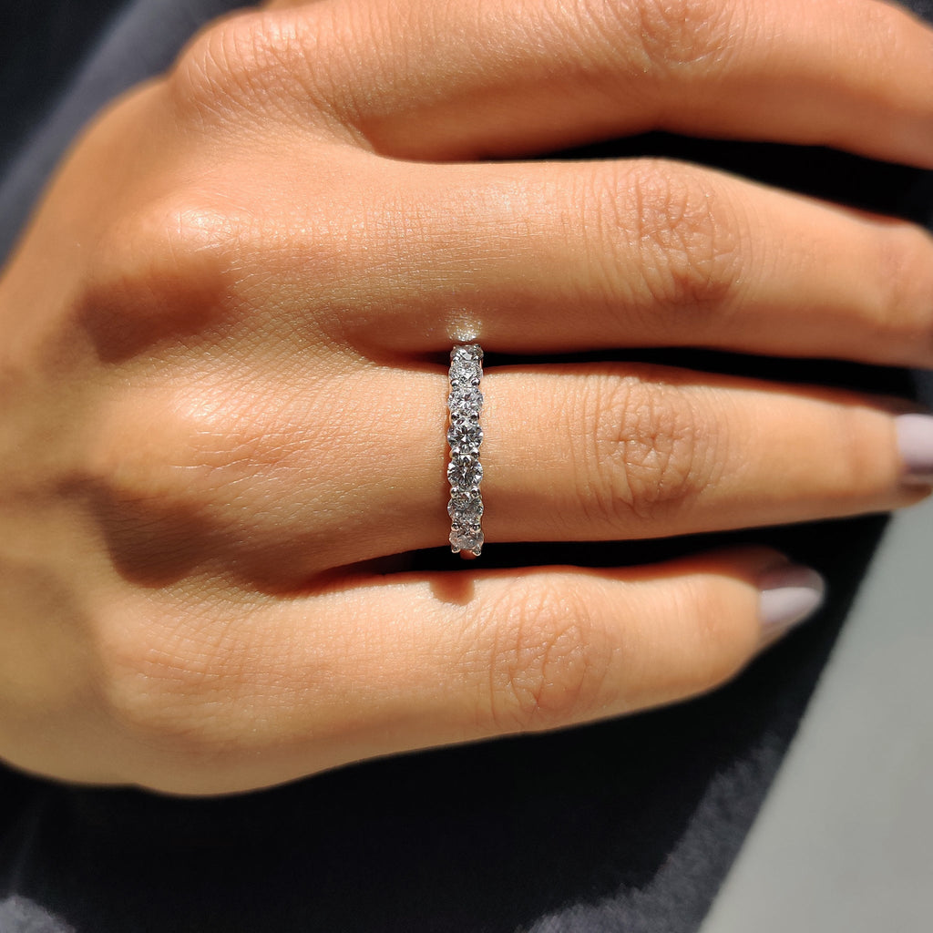 Half Eternity Round Moissanite Wedding Band