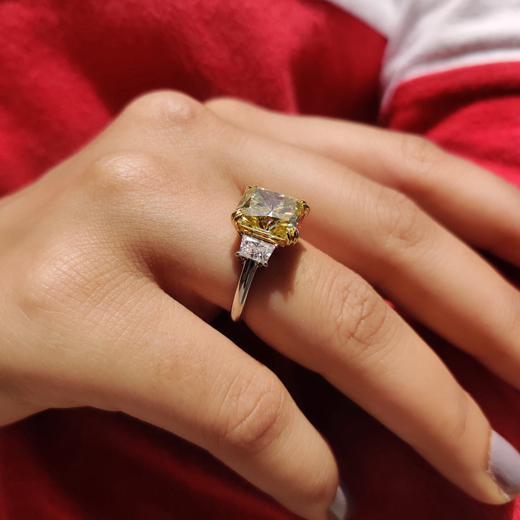 Canary Yellow Radiant Cut Engagement Ring