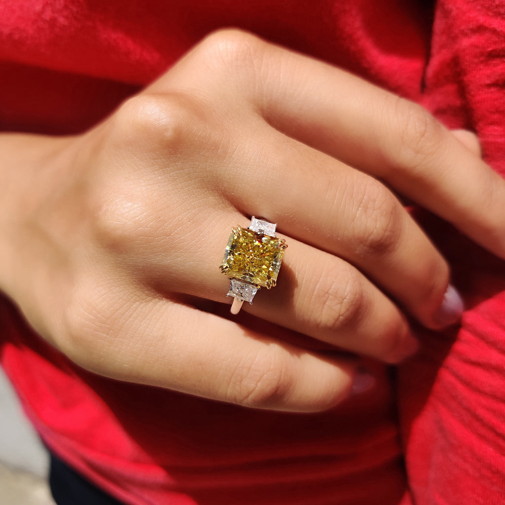Canary Yellow Radiant Cut Engagement Ring