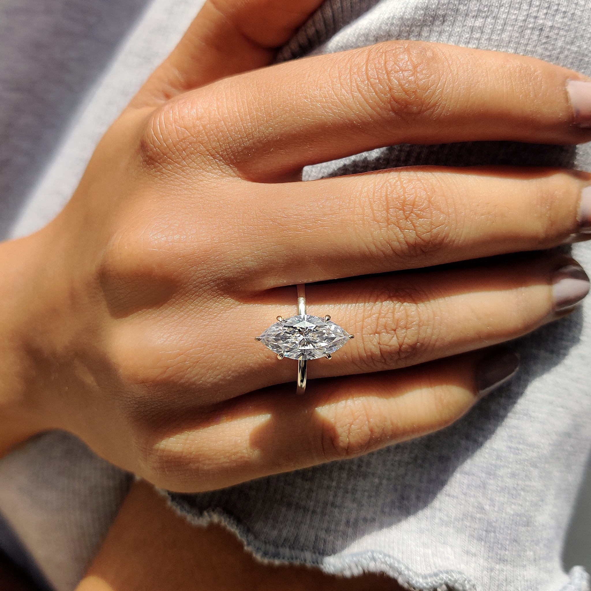 Marquise Engagement Ring In Solitaire Setting