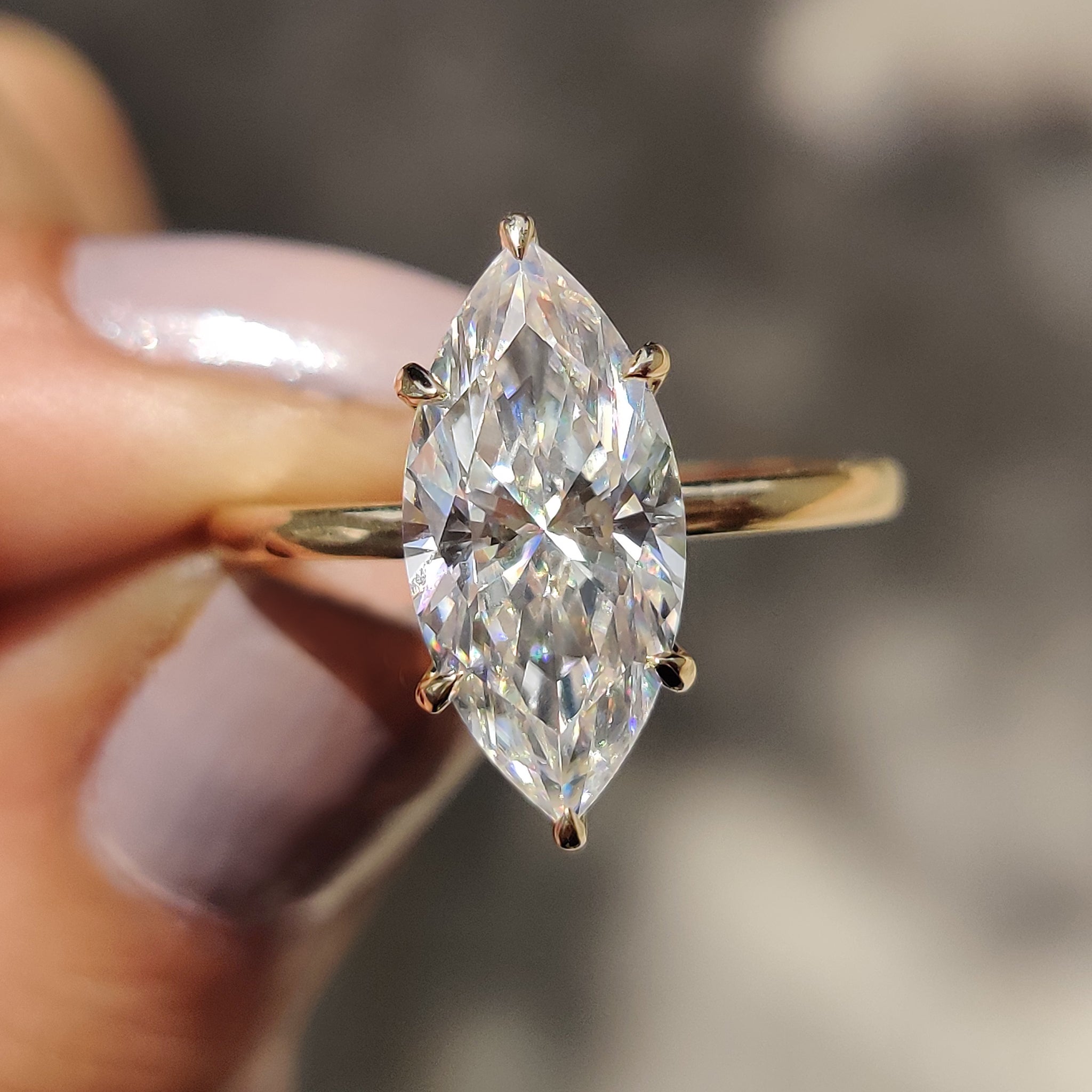 Marquise Engagement Ring In Solitaire Setting