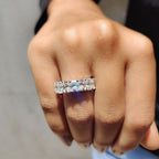 Radiant Cut Eternity Band With Prong Set Moissanite