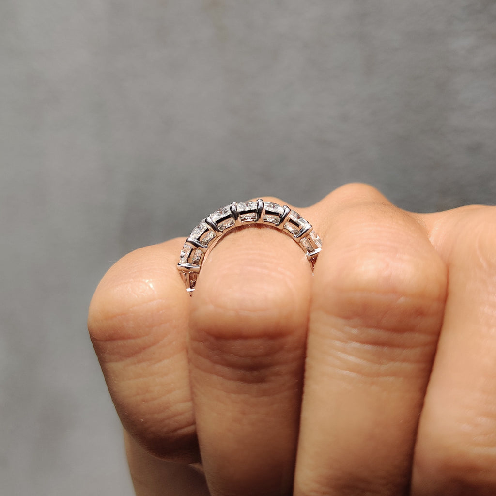 Radiant Cut Eternity Band With Prong Set Moissanite
