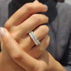 Radiant Cut Eternity Band With Prong Set Moissanite