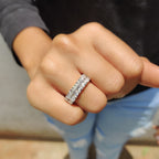 Radiant Cut Eternity Band With Prong Set Moissanite