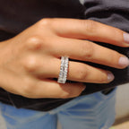 Radiant Cut Eternity Band With Prong Set Moissanite