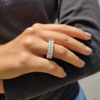 Radiant Cut Eternity Band With Prong Set Moissanite