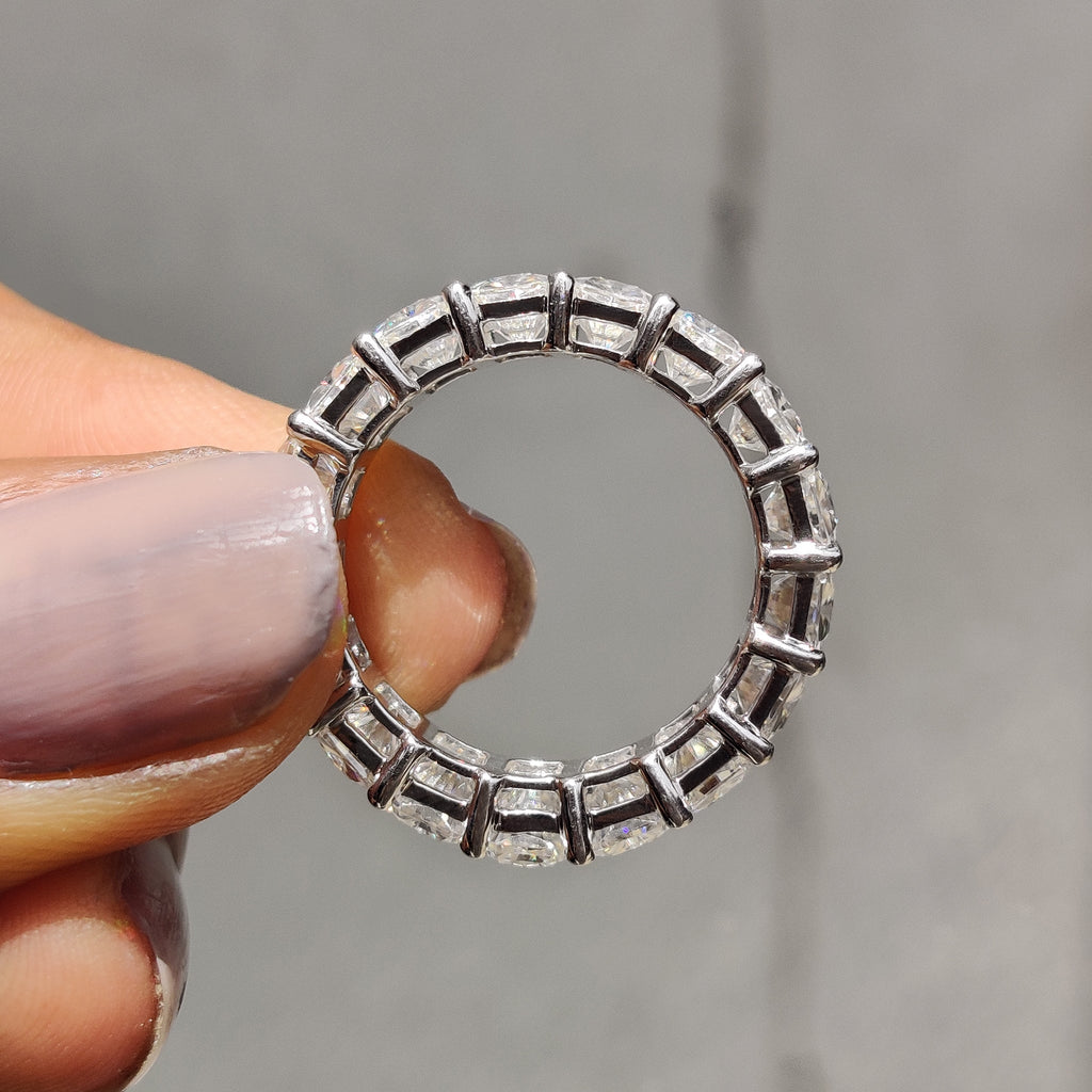 Radiant Cut Eternity Band With Prong Set Moissanite