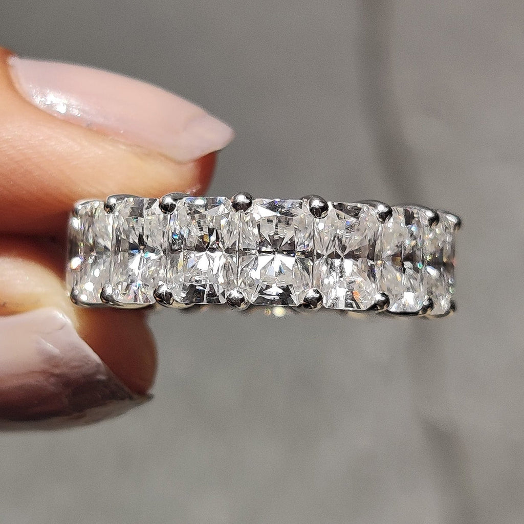 Radiant Cut Eternity Band With Prong Set Moissanite