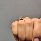 Oval Cut Engagement Ring With Hidden Halo Setting