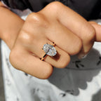 Oval Cut Engagement Ring With Hidden Halo Setting