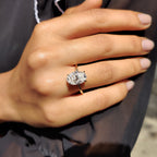 Oval Cut Engagement Ring With Hidden Halo Setting