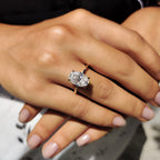 Oval Cut Engagement Ring With Hidden Halo Setting