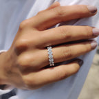 Oval Moissanite Wedding Band In Full Eternity Style