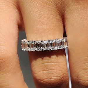 Emerald Cut Eternity Band with Prong Set For Women